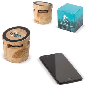 Enceinte en Bois 3W avec chargeur induction 5W personnalisable