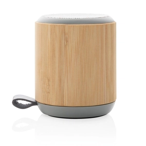 Enceinte sans fil 3W en bambou naturel et en tissu personnalisable