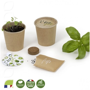 Gobelet en carton avec graines - kit de plantation personnalisable