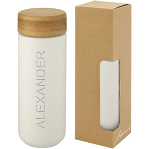 Gobelet en céramique avec couvercle bambou 300 ml personnalisable