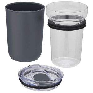 Gobelet en verre 420 ml avec revêtement en plastique recyclé personnalisable