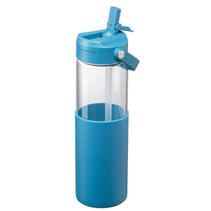 Gourde en verre avec manchon silicone et paille – 590 ml personnalisable