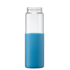 Gourde en verre avec manchon silicone et paille – 590 ml personnalisable