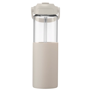 Gourde en verre avec manchon silicone et paille – 590 ml personnalisable