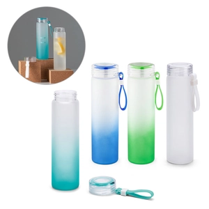 Gourde en verre borosilicaté à vis en PP, 470ml personnalisable