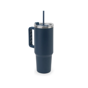 Grand gobelet de voyage en acier inoxydable (91% recyclé) avec double paroi isolée sous vide et finition mate 1300 mL personnalisable