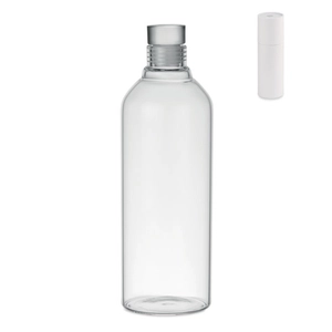 Grande bouteille en verre borosilicate 1L avec bouchon anti fuite personnalisable