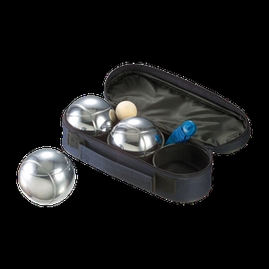 Jeu de boules personnalisable - Triplette avec pochette en nylon personnalisable