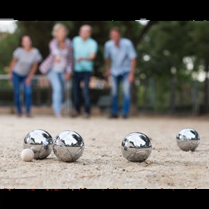 Jeu de boules personnalisable - Triplette avec pochette en nylon personnalisable