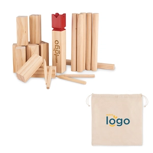 Jeu de lancer de bois avec son sac en coton personnalisable