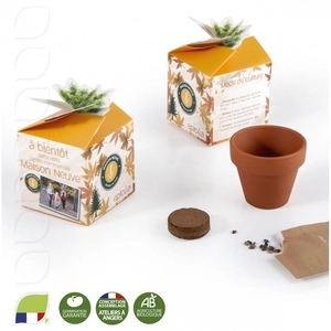 Kit de plantation boite cube avec graines personnalisable