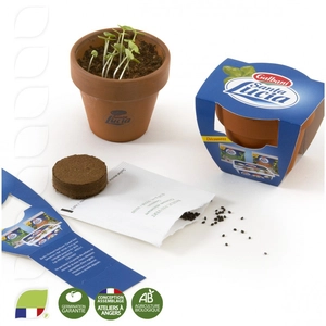 Kit de plantation en pot terre cuite avec graines personnalisable