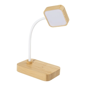 Lampe de bureau multifonctionnelle en bambou avec 12 LED personnalisable