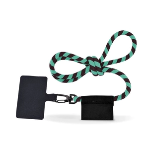 Lanyard tubulaire pour smartphone - Tour de cou élastique 100 cm tissé bicolore personnalisable