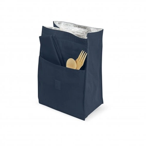 Lunch bag isotherme en coton avec serviette et couverts personnalisable