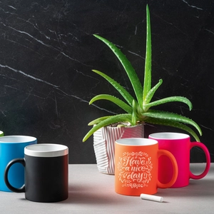 Mug en céramique 350 ml - Tasse CHALKIE avec craie personnalisable