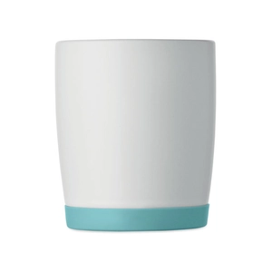 Mug en céramique avec finition blanche mate et base en silicone personnalisable
