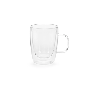 Mug en verre borosilicate 300 ml double paroi avec anse personnalisable