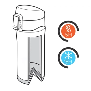 Mug isotherme 300 ml à verrouillage facile, double paroi personnalisable