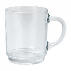 Mug transparent 260 ml Made In France - verre trempé personnalisable
