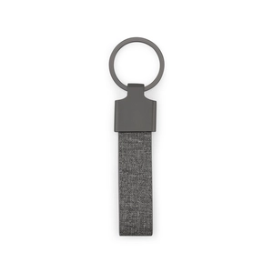 Porte-clés de forme rectangulaire en métal et pet recyclé (30% recyclé) personnalisable