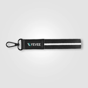 Porte-clés en rPET tissé motif chevron avec mousqueton à pression personnalisable
