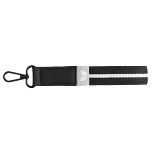 Porte-clés en rPET tissé motif chevron avec mousqueton à pression personnalisable
