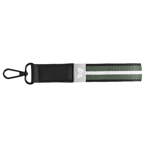 Porte-clés en rPET tissé motif chevron avec mousqueton à pression personnalisable