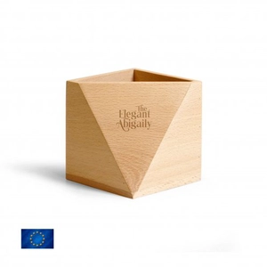 Pot à crayons fabrication europe - bois hêtre personnalisable