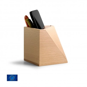 Pot à crayons fabrication europe - bois hêtre personnalisable