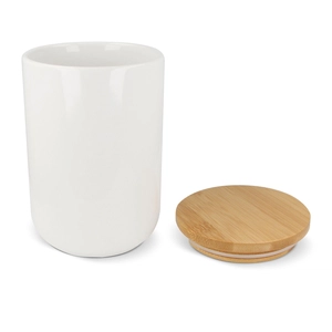 Pot de conservation en céramique avec couvercle bambou - 900ml personnalisable