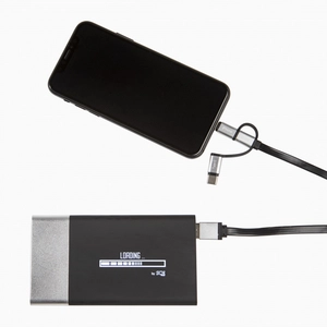 Powerbank bi-matière 5000 mAh avec logo lumineux personnalisable