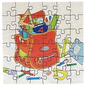 Puzzle carré en bois made in France - 9,5x9,5 cm personnalisable