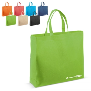 Sac avec soufflet large en RPET, large choix de couleurs personnalisable