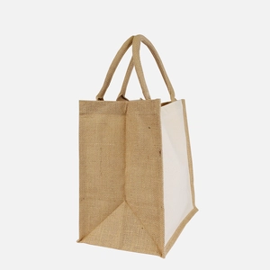 Sac cabas en jute avec faces en coton 320 gr personnalisable