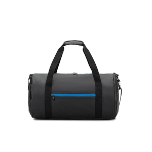 Sac de sport cylindrique en polyester recyclé haute densité 600D avec compartiment latéral pour les chaussures personnalisable