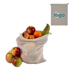 Sac filet à légumes 25x30 cm - 100% coton OEKOTEX personnalisable