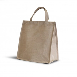 Sac isotherme format medium,  jute/coton, fermeture velcro personnalisable