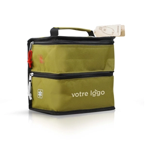 Sac lunch isotherme COMBYMIAM en RPET, set en bambou personnalisable