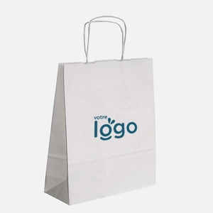 Sac papier kraft 100gr lisse avec anses torsadées personnalisable