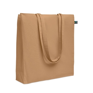 Sac shopping en coton avec soufflet et longues anses personnalisable