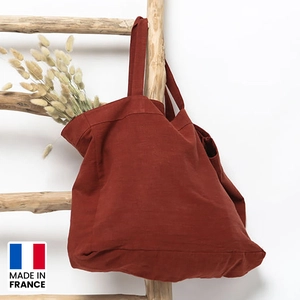 Sac shopping Made in France en lin lavé cultivé en France personnalisable