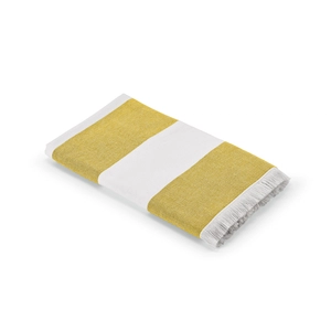 Serviette de plage en coton recyclé 350g/m2 avec franges - Dimension 80x160 cm personnalisable