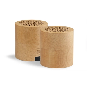Set de 2 enceintes en bois Bluetooth 4.0 WOODSTOCK personnalisable