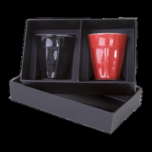 Set de 2 tasses expresso 8 cl dans coffret cadeau personnalisable