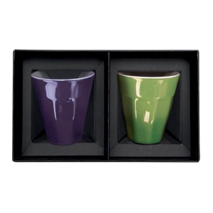 Set de 2 tasses expresso 8 cl dans coffret cadeau personnalisable