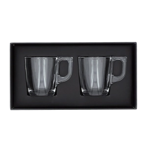 Set de 2 tasses made in France 9cl - en verre trempé personnalisable