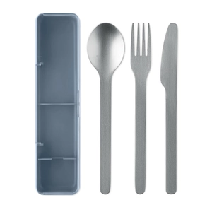 Set de couverts en acier inoxydable avec étui en PP personnalisable