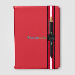 Set de Stylos Recyclés Chevron avec Carnet Rechargeable – A5 personnalisable