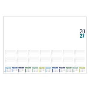 Sous-main publicitaire avec calendrier et planning hebdomadaire hebdo